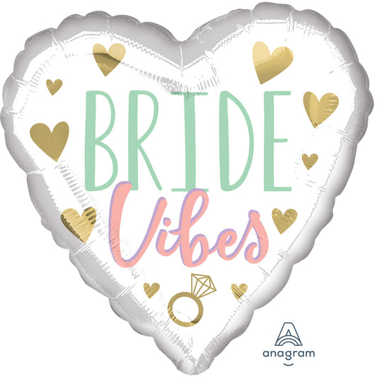 4176001 IP X5 - Bride Vibes Bridal Shower Standard Foil Balloons S40 - 5 PC