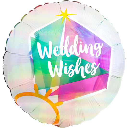 4176901 IP X5 - Iridescent Wedding Ring Standard Foil Balloons S55 - 5 PC