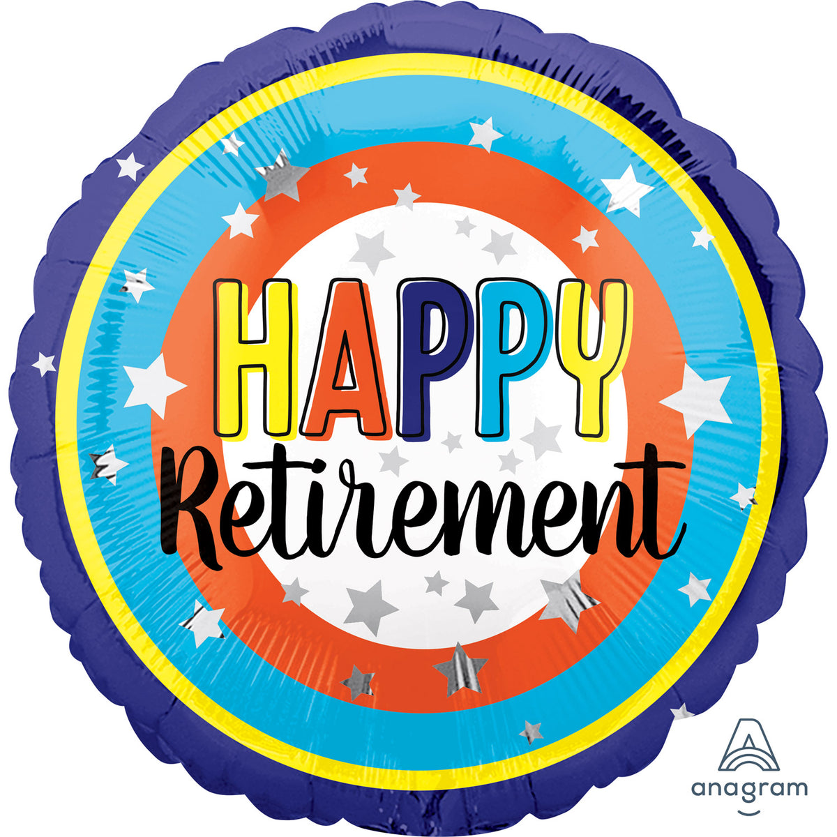 4119201 IP X5 - Happy Retirement Circles Standard Foil Balloons S40 - 5 PC