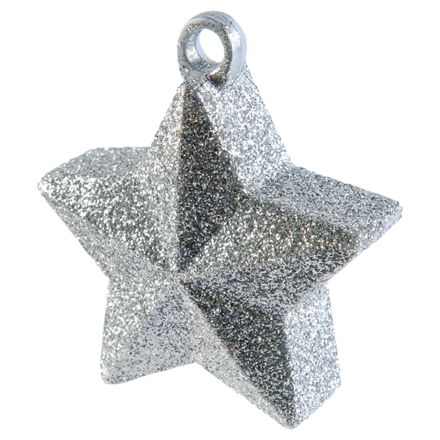 114550 - Silver Glitter Star Balloon Weights 170g/6oz - 12 PC