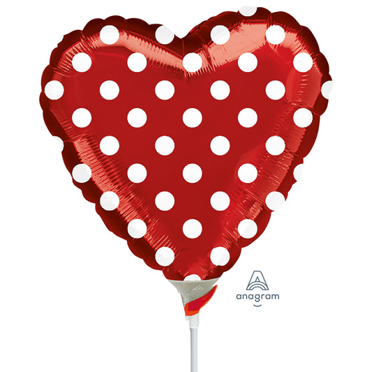 2728509 IP X5 - Red Polka Dots Mini Shape Foil Balloons A10 - 5 PC