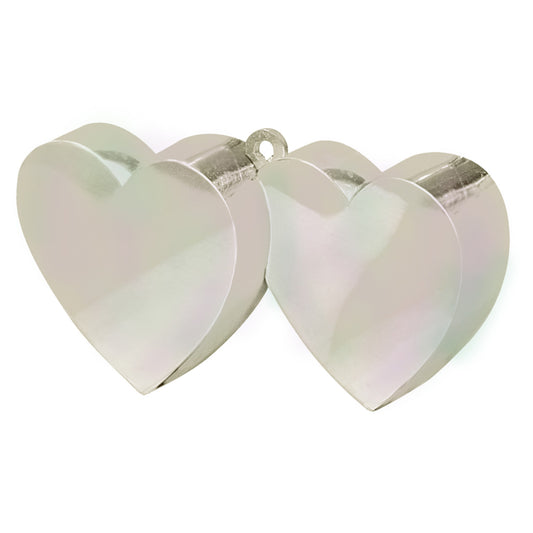Iridescent Double Heart Balloon Weights 170g/6oz - 12 PC