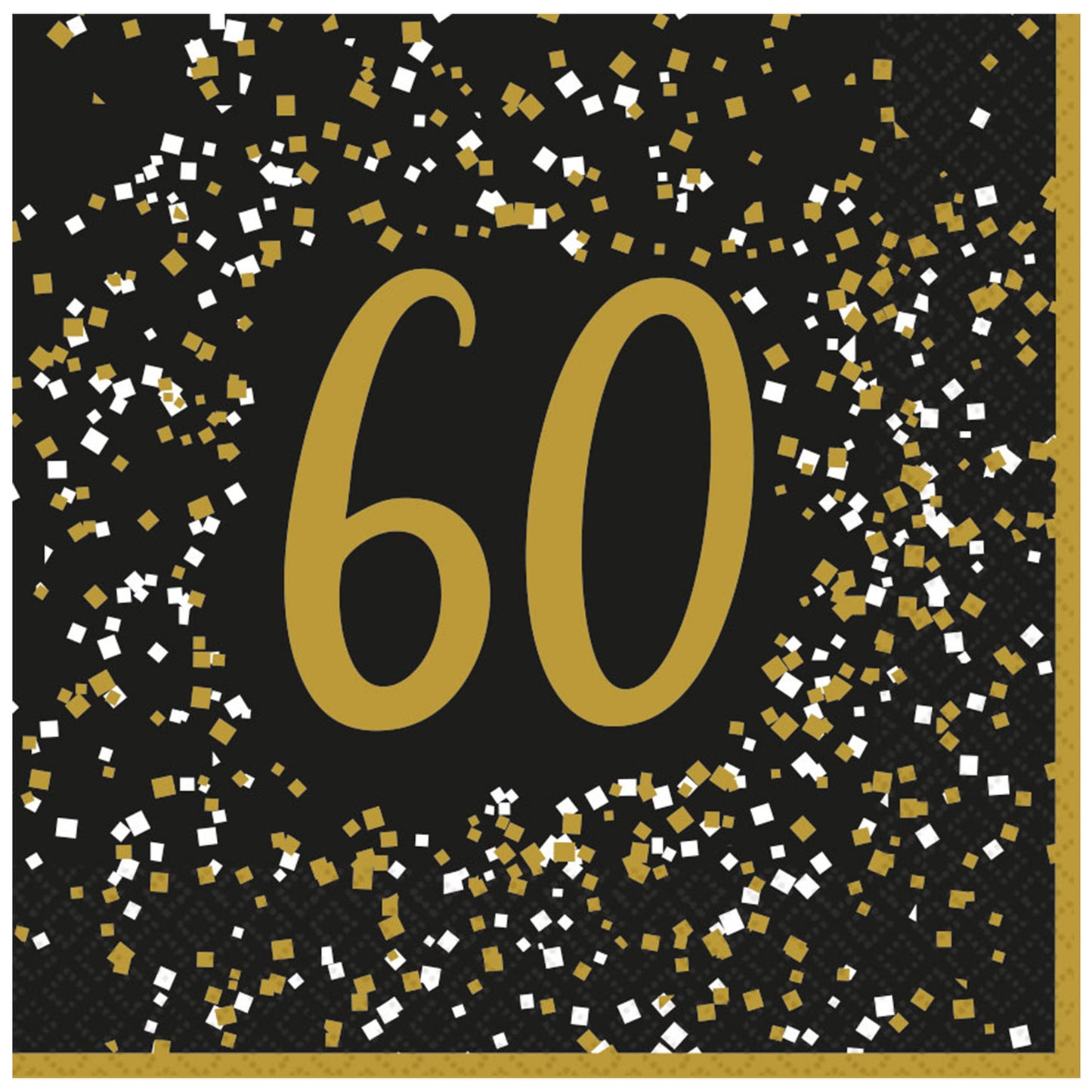 9915198 IP X12 - Gold Celebration 60th Luncheon Napkins 33cm - 12 PKG/16
