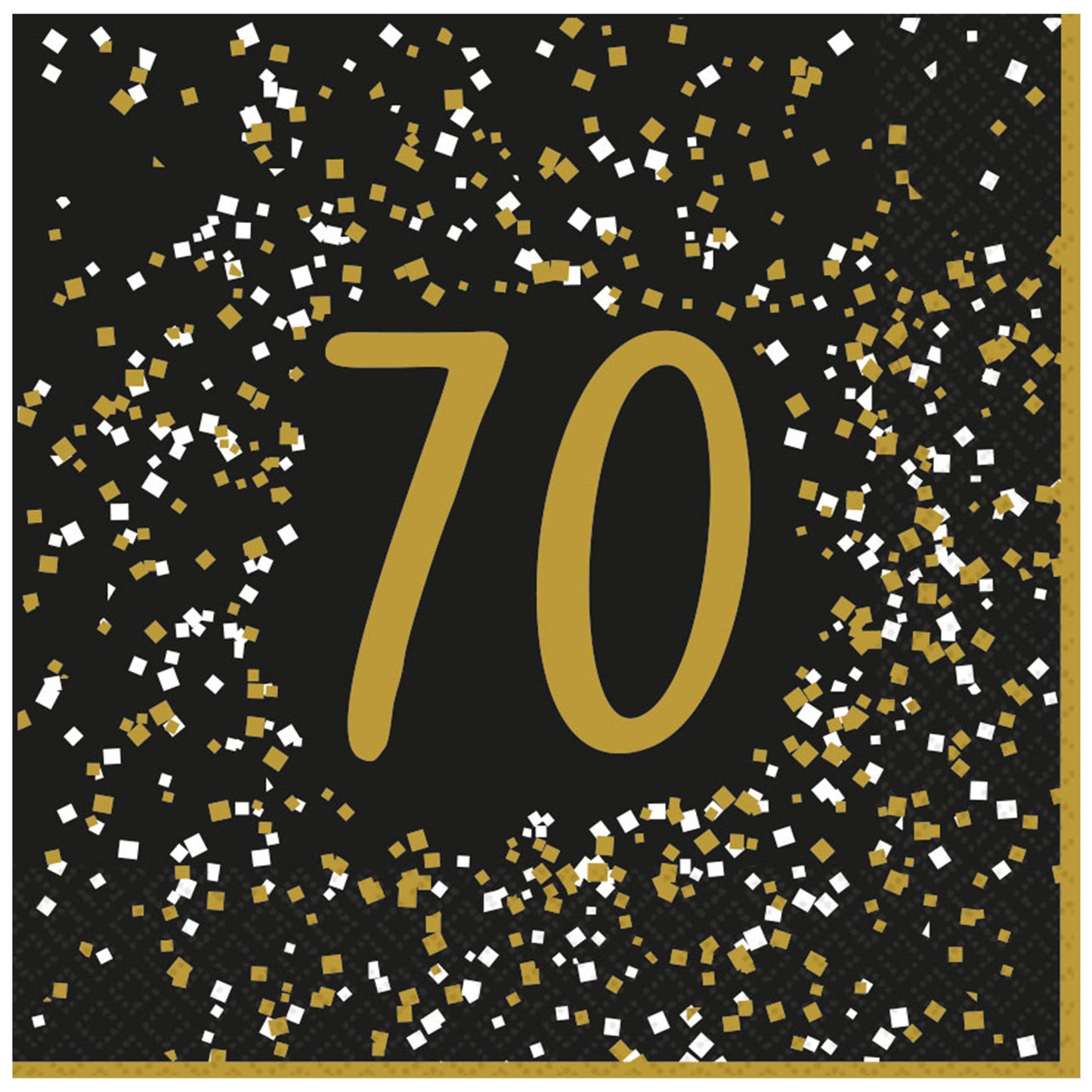 9915199 IP X12 - Gold Celebration 70th Luncheon Napkins 33cm - 12 PKG/16