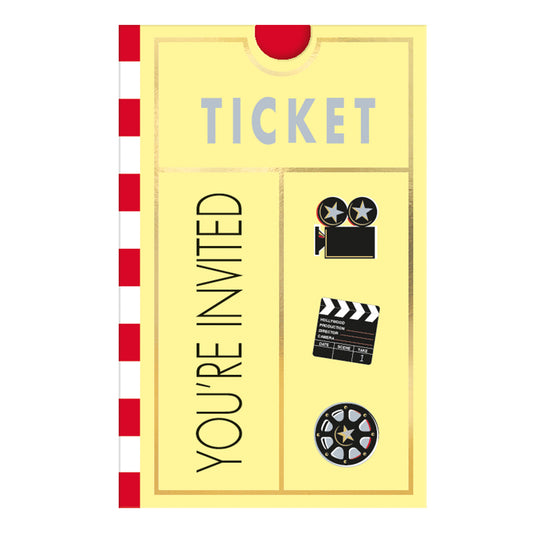 499122 IP X6 - Lights! Camera! Action! Folded Invitations - 6 PKG/8