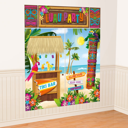 670333 IP X9 - Tiki Scene Setters Wall Decorating Kits - 9 PKG/5