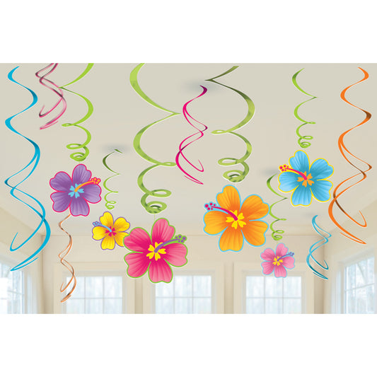 679293 IP X12 - Hawaiian Swirls Decorations Value Pack - 12 PKG/12