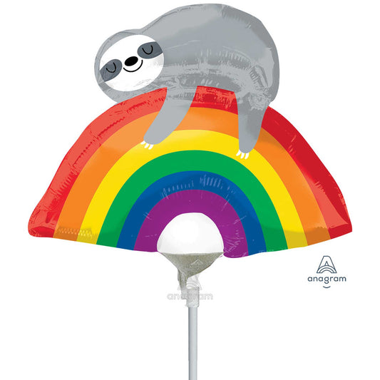 Rainbow Sloth Mini Shape Foil Balloons A30 - 5 PC