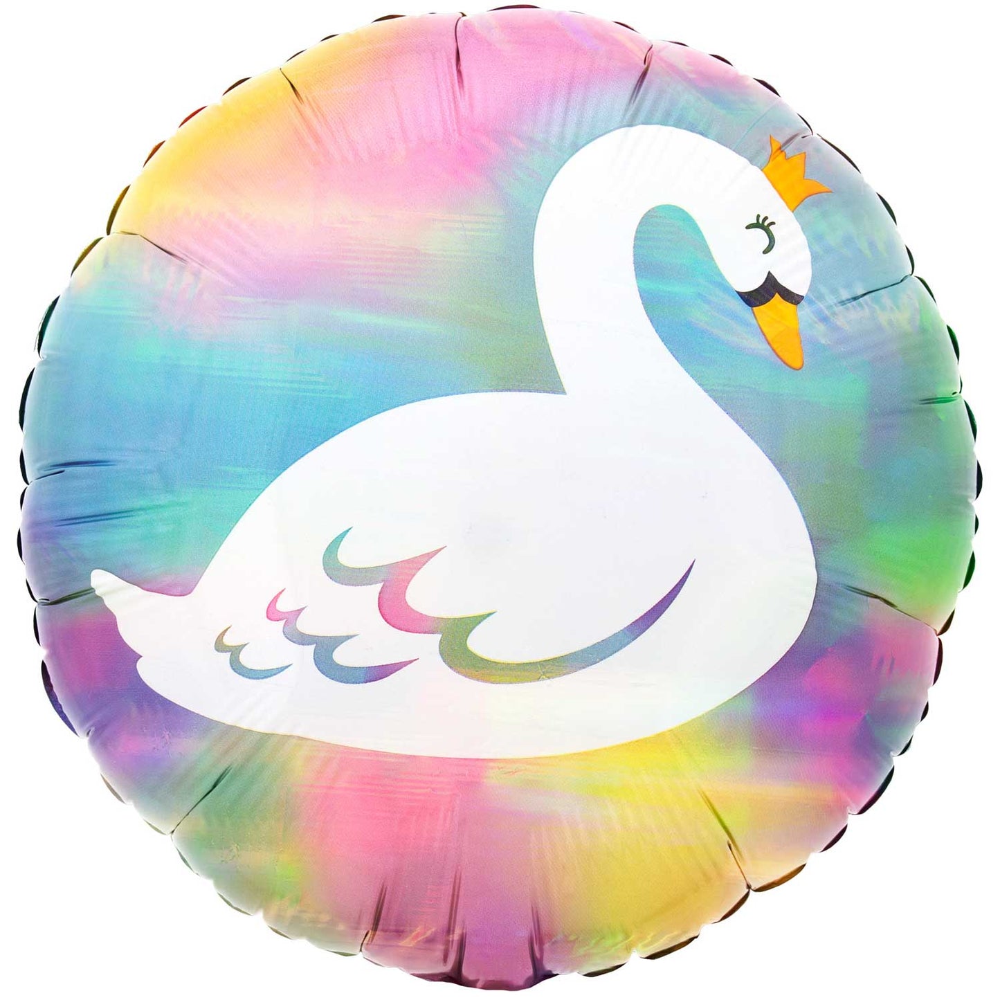 4121201 IP X5 - Pastel Swan Holographic Iridescent Standard HX Foil Balloons S40 - 5 PC