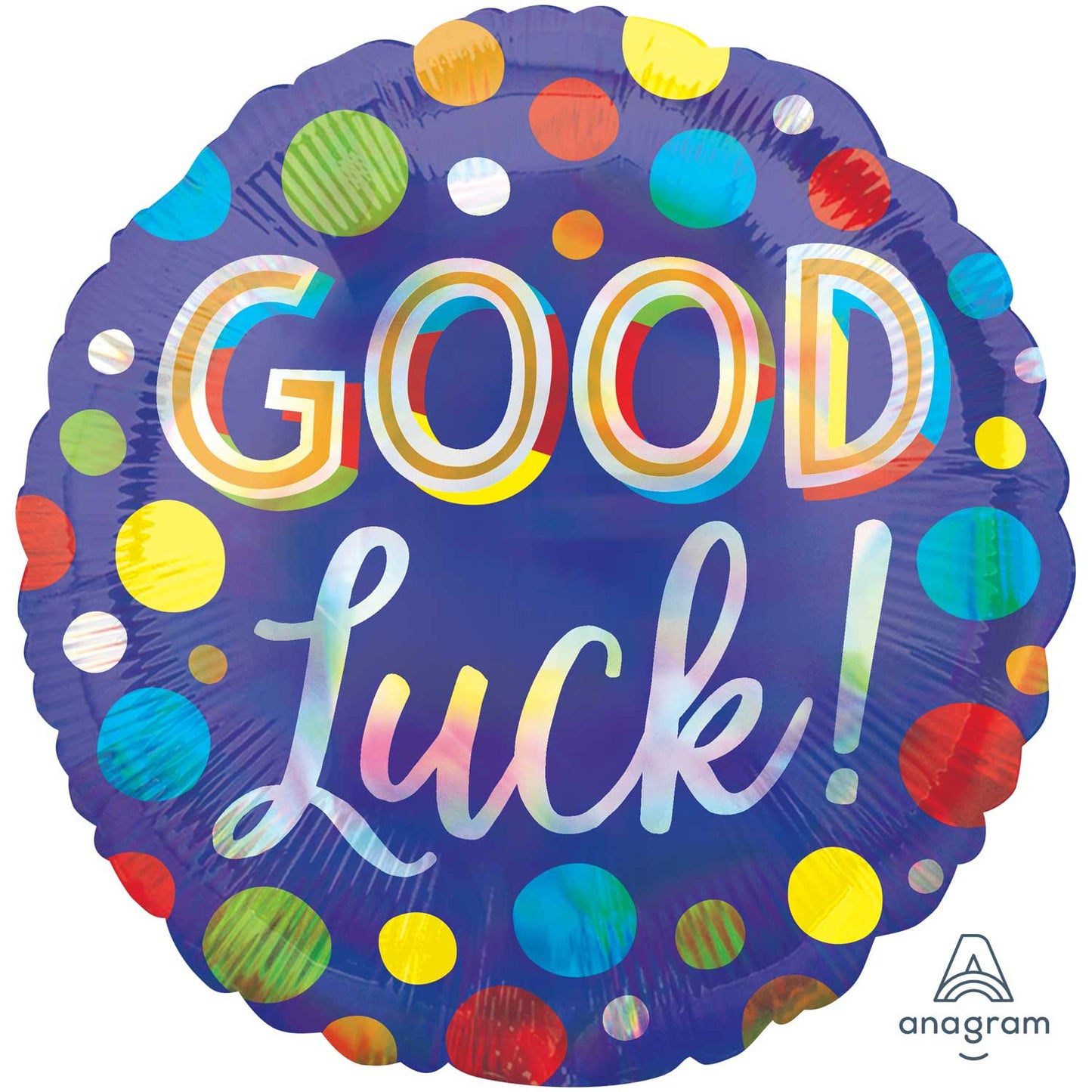 4115101 IP X5 - Good Luck! Iridescent Standard HX Foil Balloons S40 - 5 PC