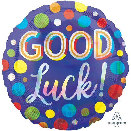4115101 IP X5 - Good Luck! Iridescent Standard HX Foil Balloons S40 - 5 PC