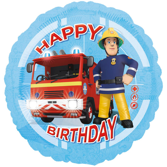 3013201 IP X5 - Fireman Sam Happy Birthday Standard Foil Balloons S60 - 5 PC