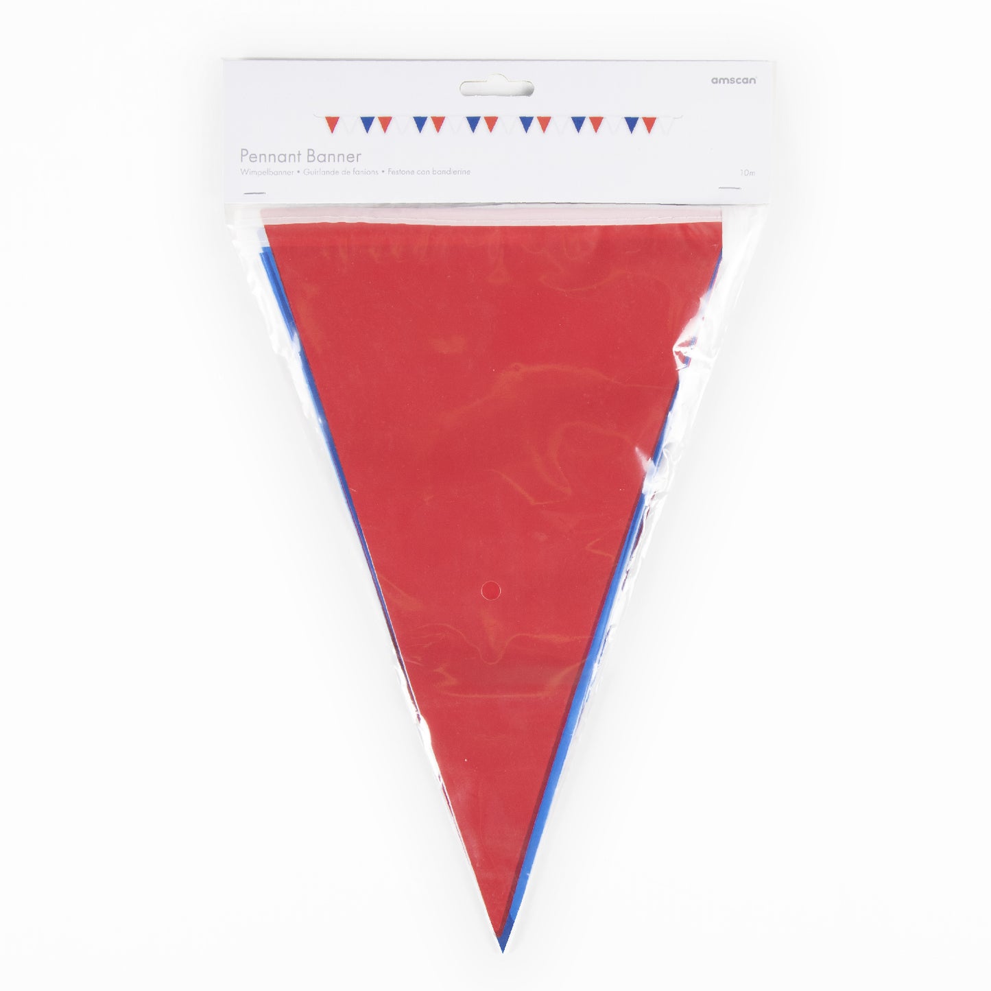 9913045 IP X6 - GB Red White & Blue Plastic Pennant Bunting 10m - 6 PC