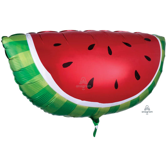 3048301 IP X5 - Watermelon SuperShape Foil Balloons 32"/81cm w x 16"/40cm h P35 - 5 PC