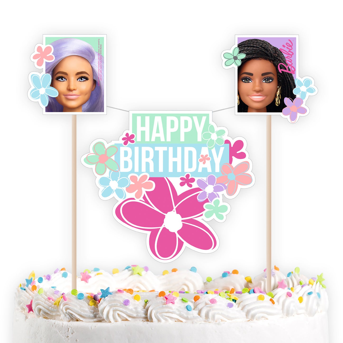9915479 IP X6 - Barbie Sweet Life Cake Bunting 26cm x 15cm - 6 PC