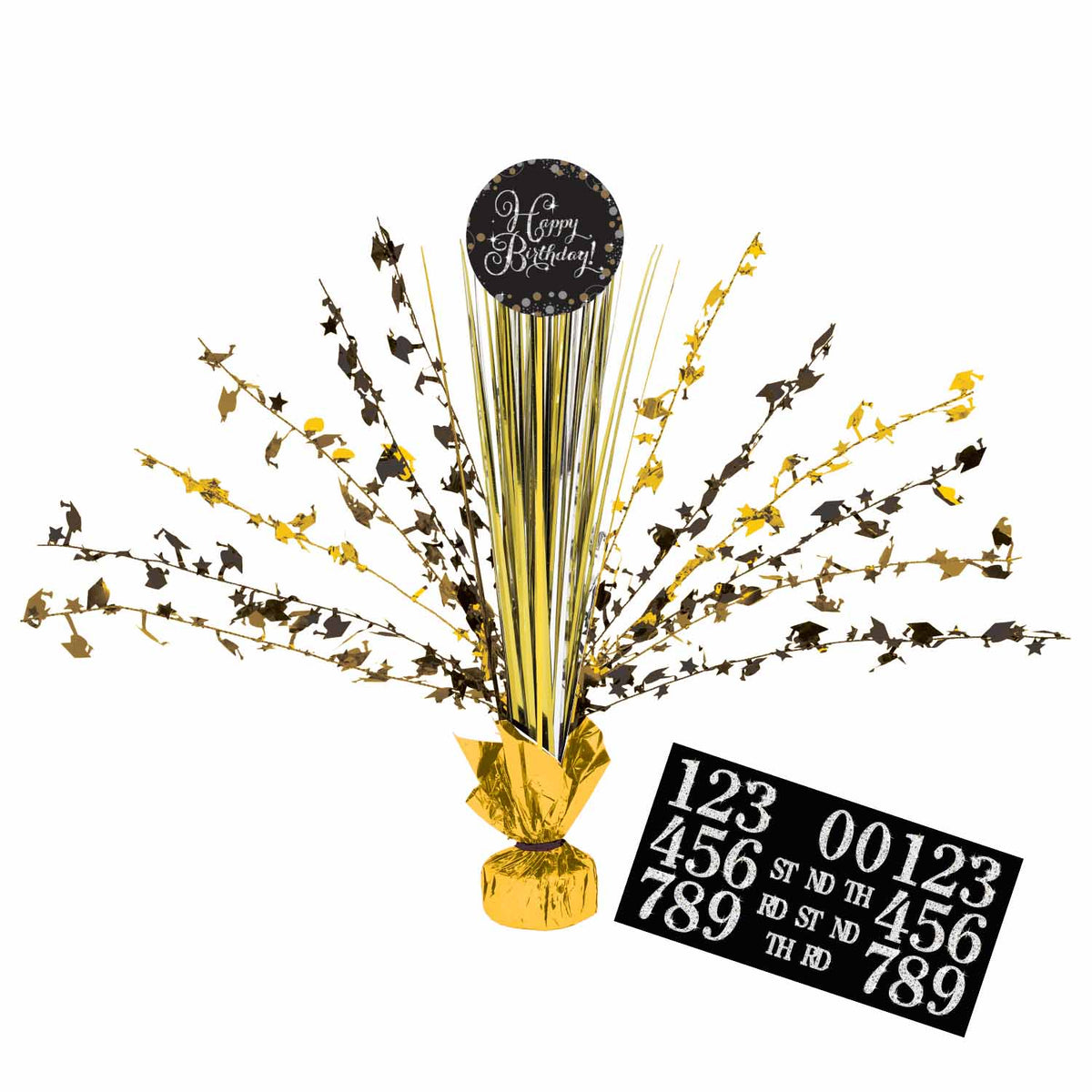 9913755 IP X6 - Sparkling Celebration Add-an-Age Spray Centrepiece 45cm - 6 PC