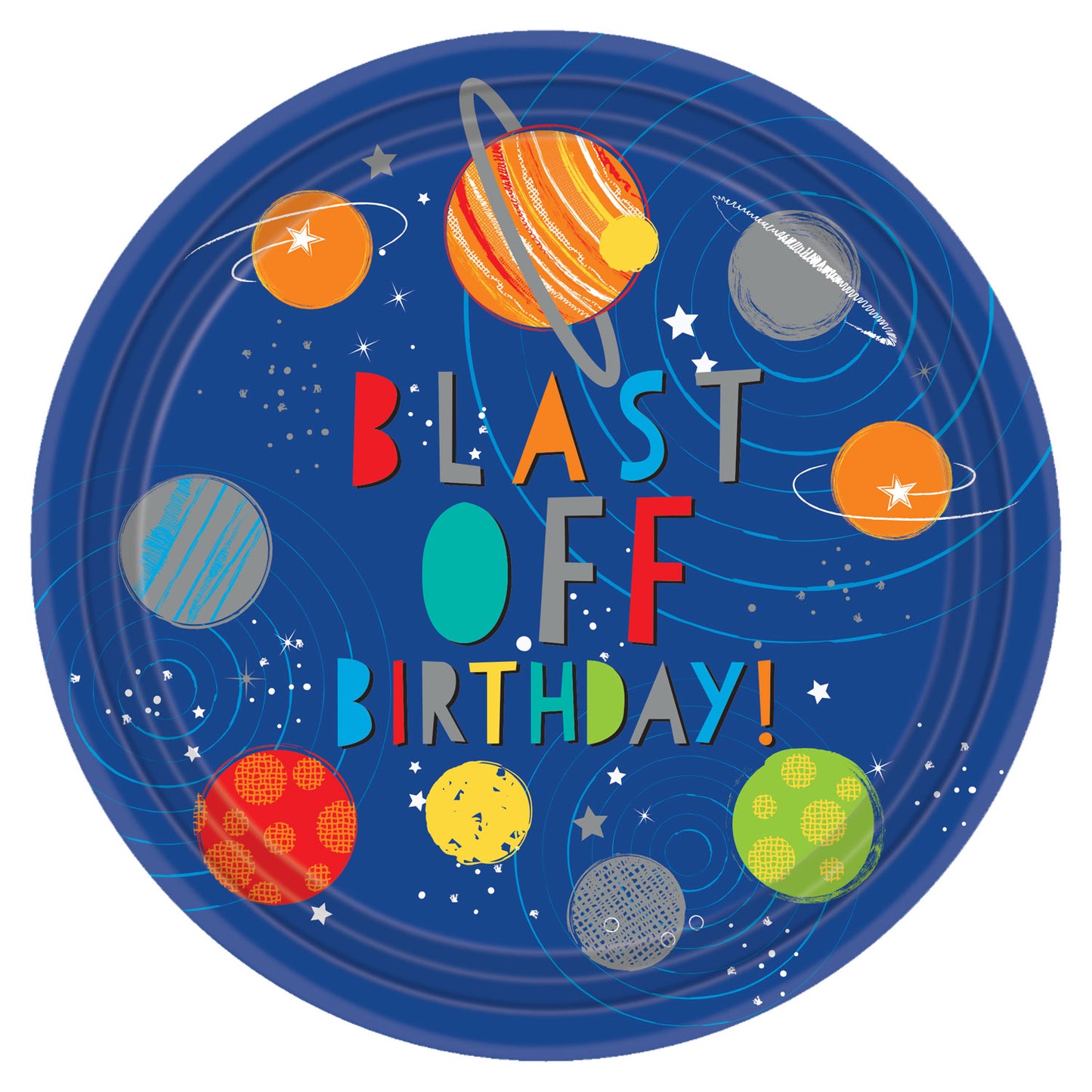 9904653-66  Blast Off plates 23 cm X 12 (packs of 8)