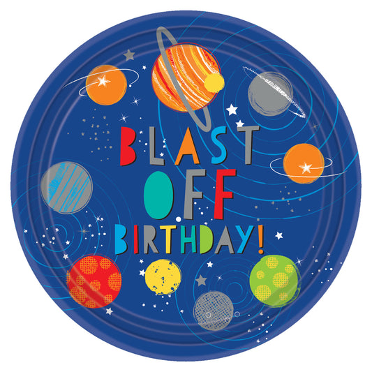 9904653-66  Blast Off plates 23 cm X 12 (packs of 8)