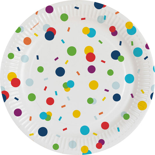 9906345 - Plate Confetti Bday 18cm X 12