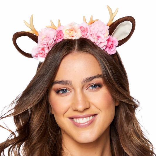 9919134 IP X6 - Deer Doe Floral Headband X 6