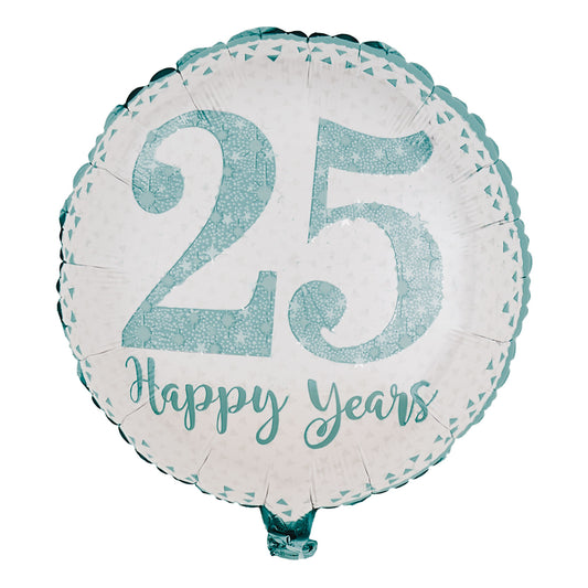 3594201 IP X5 - Sparkling 25th Silver Anniversary Standard Foil Balloons S40 - 5 PC