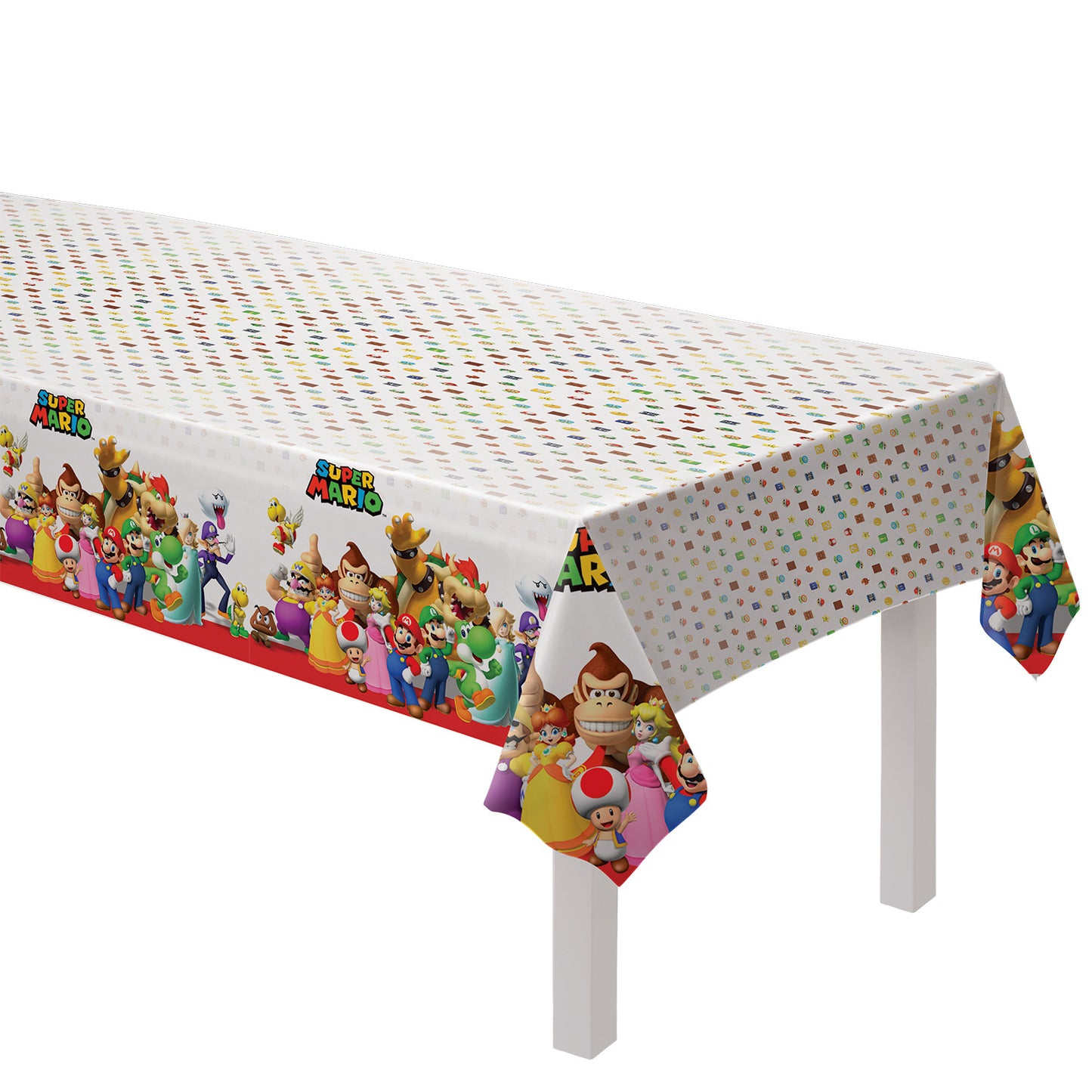 571554 IP X6 - Super Mario Plastic Tablecovers 1.37m x 2.43m - 6 PC