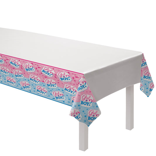 571573 IP X6 - Girl or Boy Plastic Tablecovers 1.37m x 2.6m - 6 PC