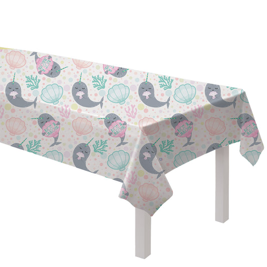 9904595 IP X6 - Narwhal Plastic Tablecovers 1.8m x 1.2m - 6 PC