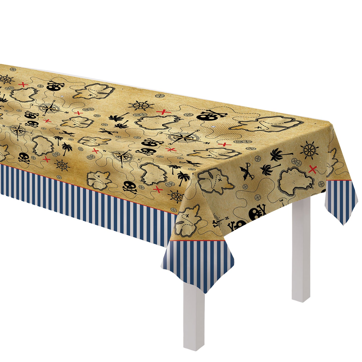 9910323 IP X6 - Treasure Island Paper Tablecover 1.8m x 1.2m - 6 PC