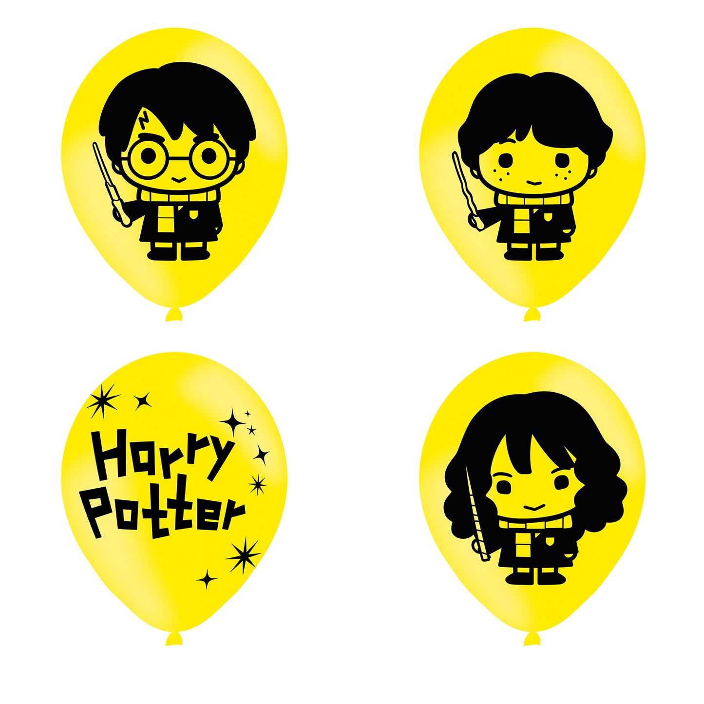 9905196 IP X6 - Harry Potter 4 Sided Latex Balloons 27.9cm/11" - 6 PKG/6