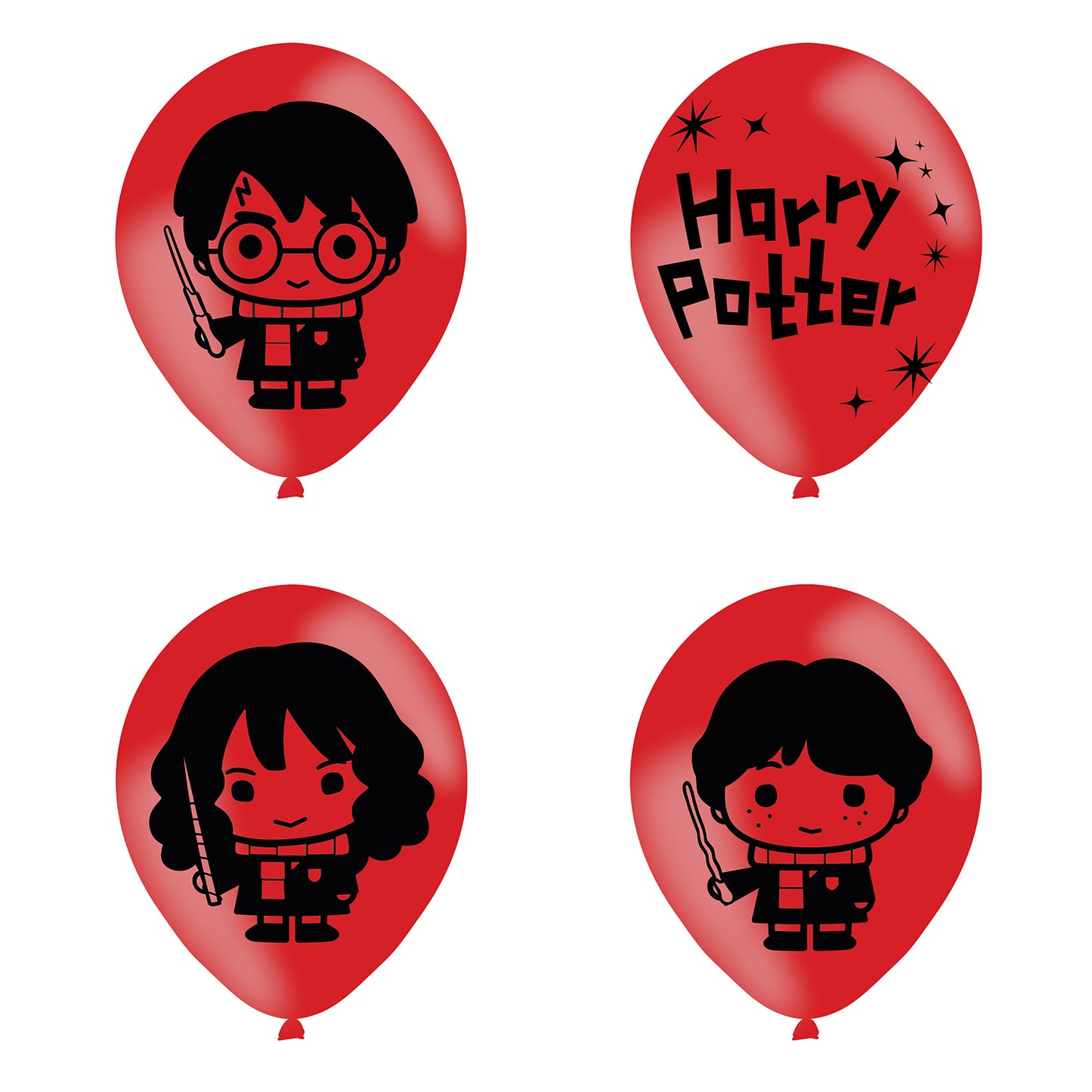 9905196 IP X6 - Harry Potter 4 Sided Latex Balloons 27.9cm/11" - 6 PKG/6