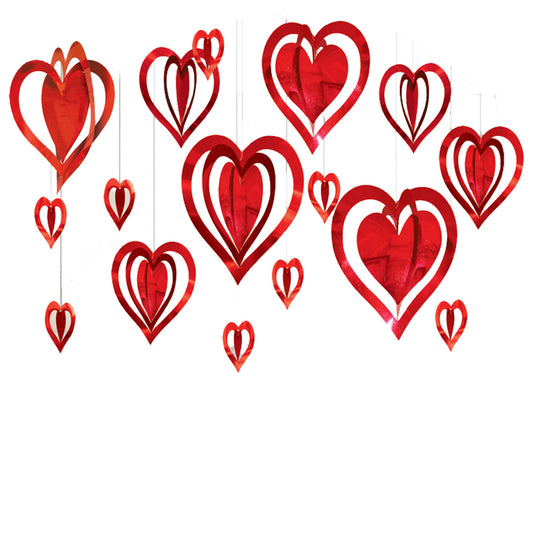 DEC KIT 3D FOIL HEART X 6