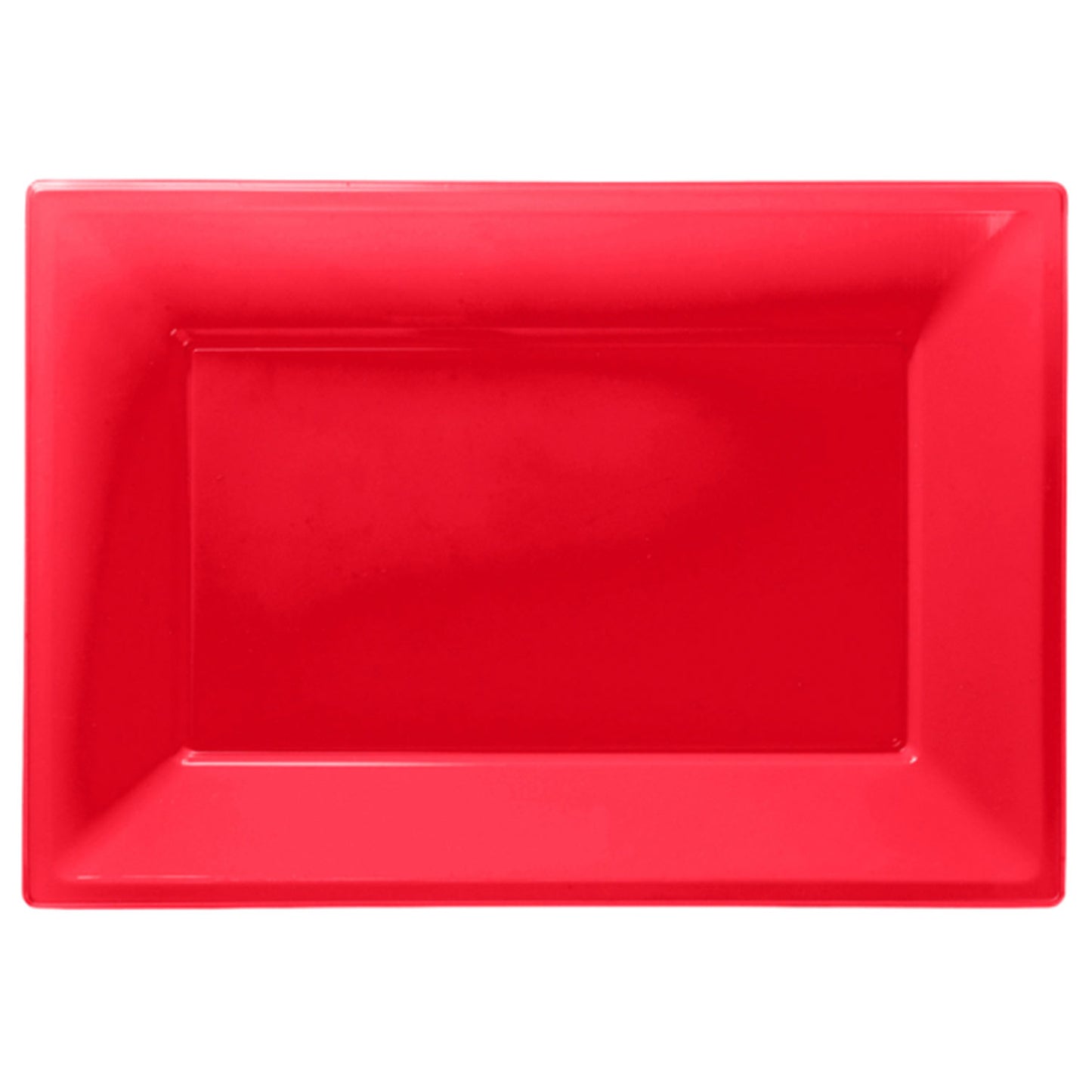 997424 IP X6 - Apple Red Plastic Serving Platters - 6 PKG/3