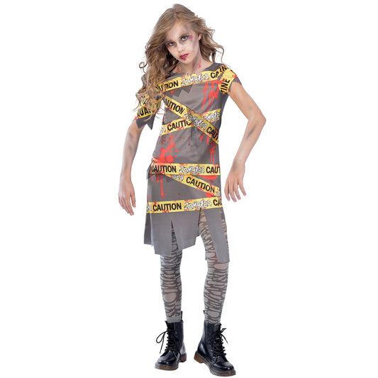 9903551 - Caution Zombie 12-14 Years