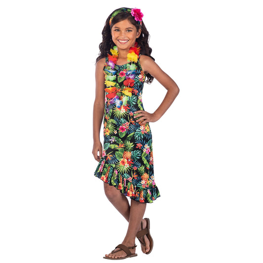 9911419 - Hawaii Dress Blk 8-10ys