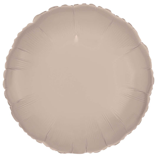9915471-92 Amscan Silk Lustre Latte Circle Standard Unpackaged Foil Balloons C16 - 10 PC