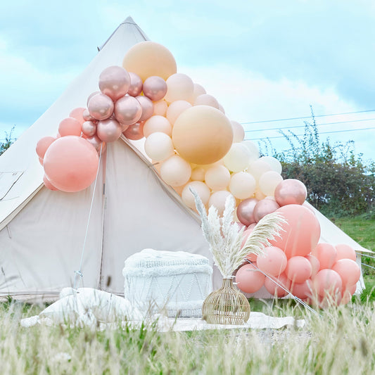 Luxe Peach, Nude And Rose Gold Balloon Arch Kit- 5 Inner Pack
