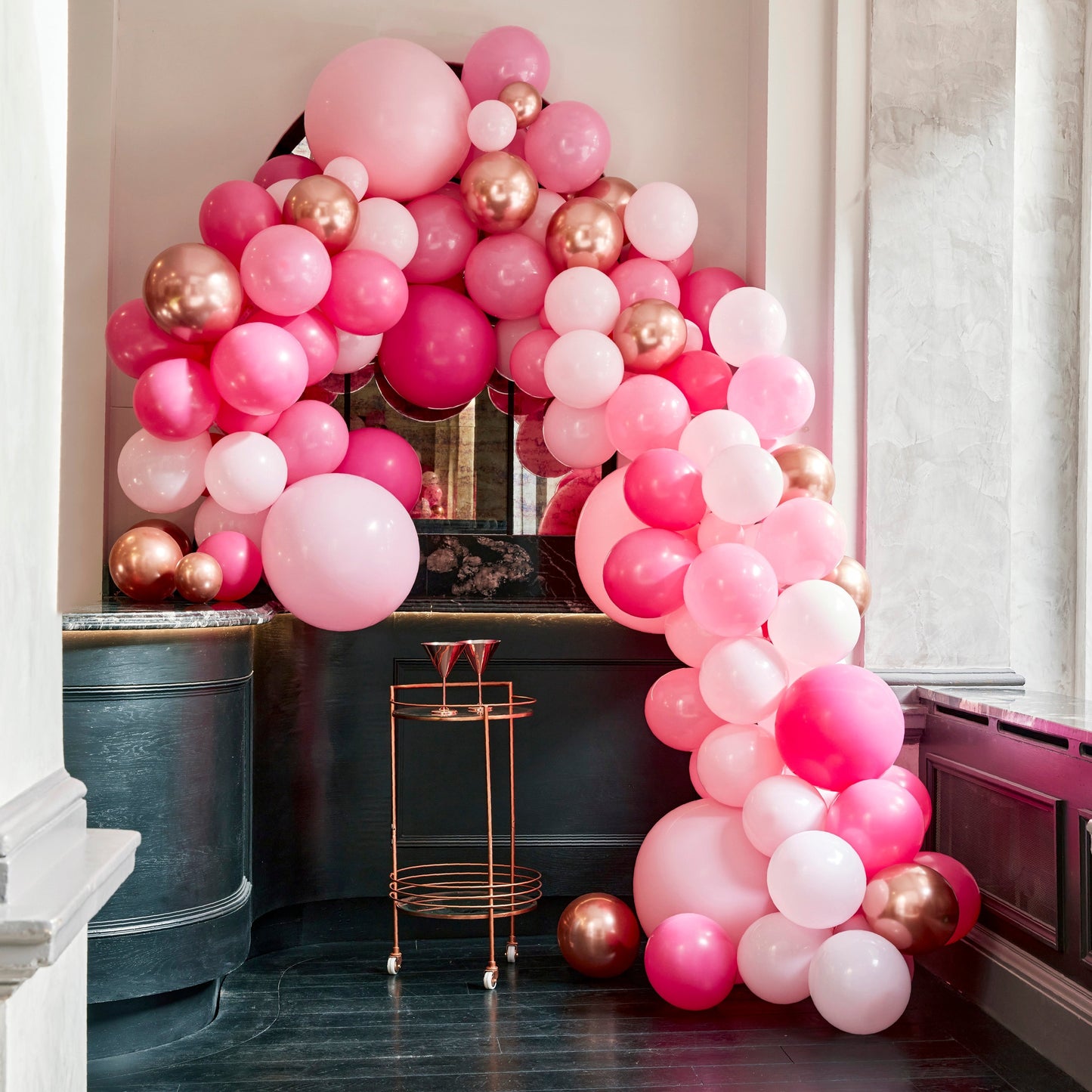 Luxe Pink and Rose Gold Balloon Arch Kit- 5 Inner Pack