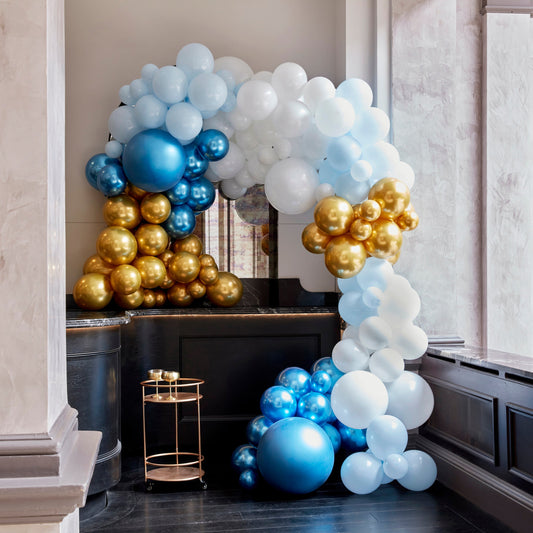 Luxe Blue and Gold Balloon Arch Kit- 5 Inner Pack