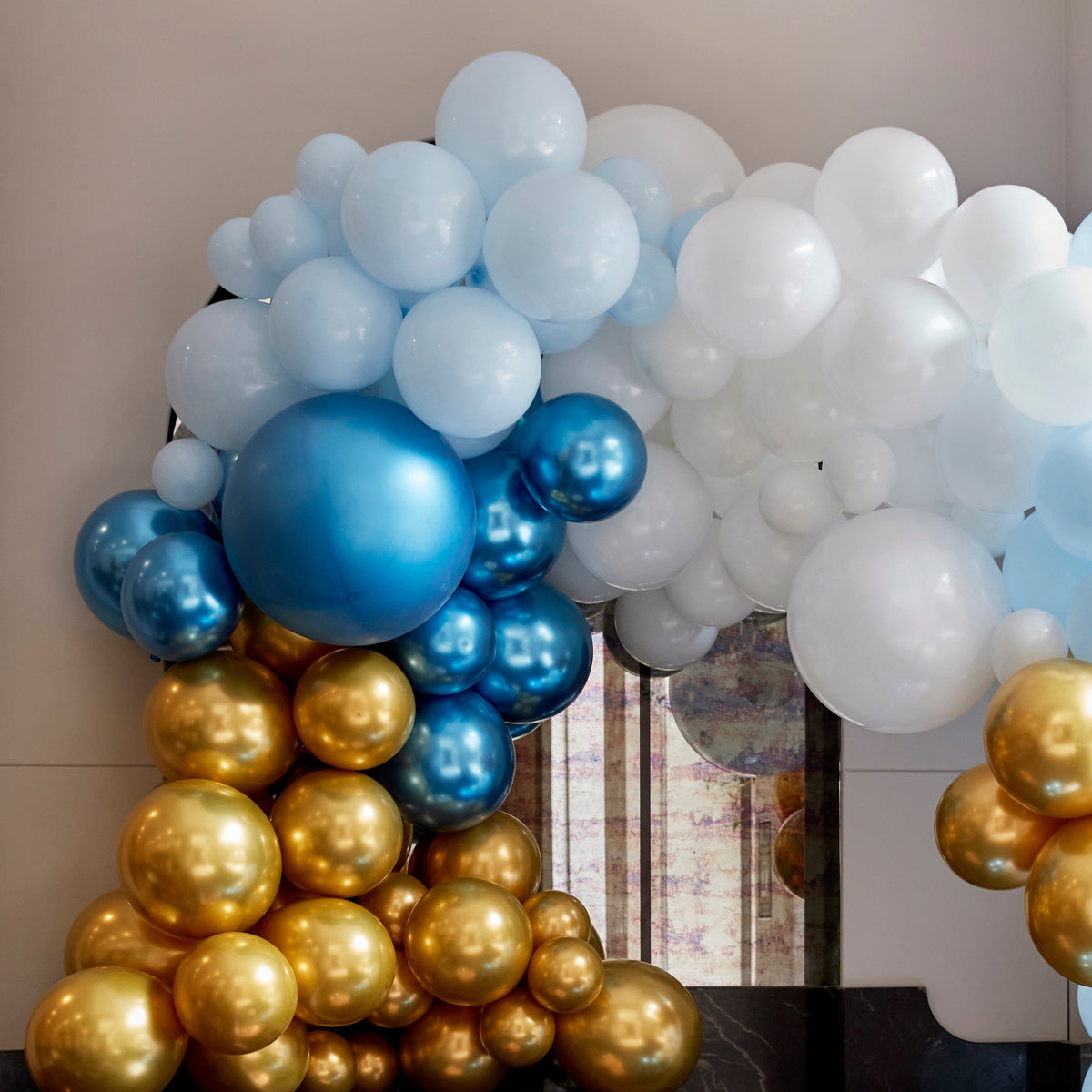 Luxe Blue and Gold Balloon Arch Kit- 5 Inner Pack
