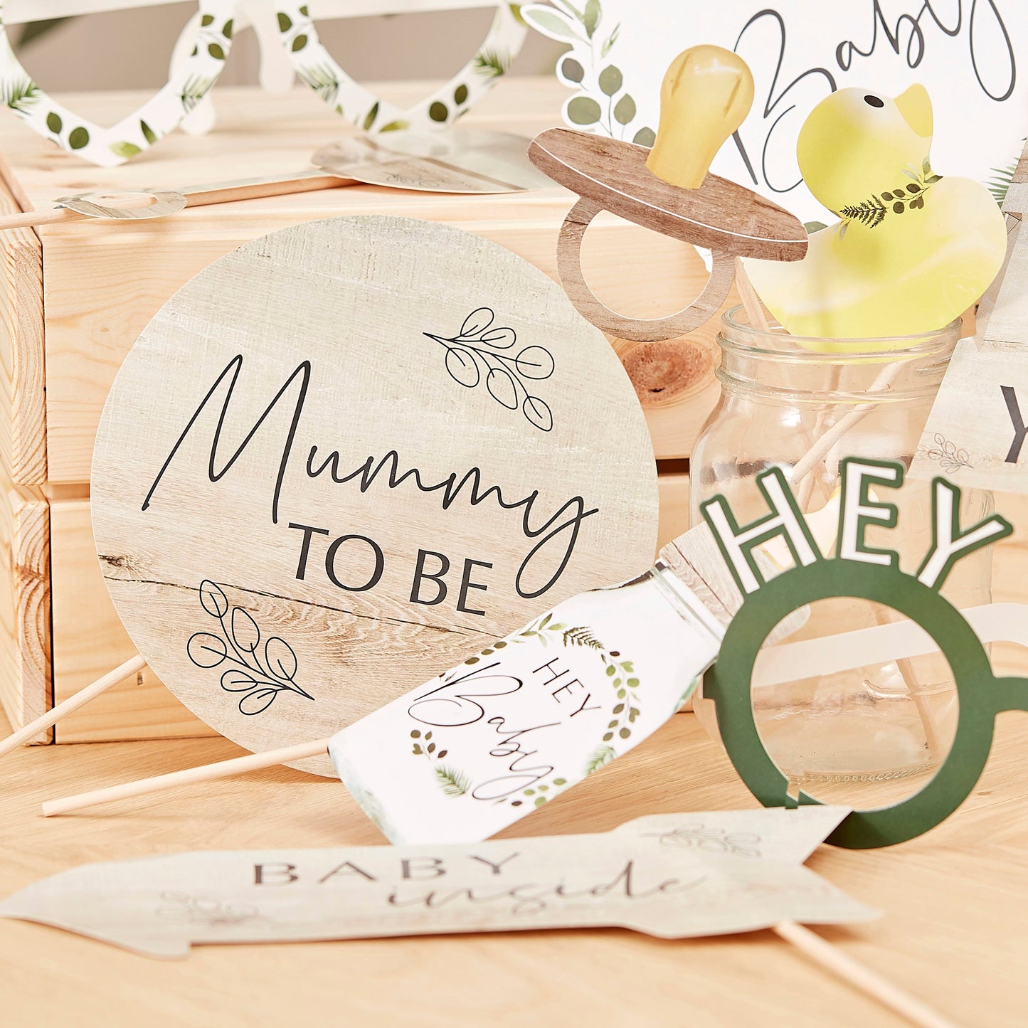 Botanical Baby Shower Photo Booth Props- 5 Inner Pack