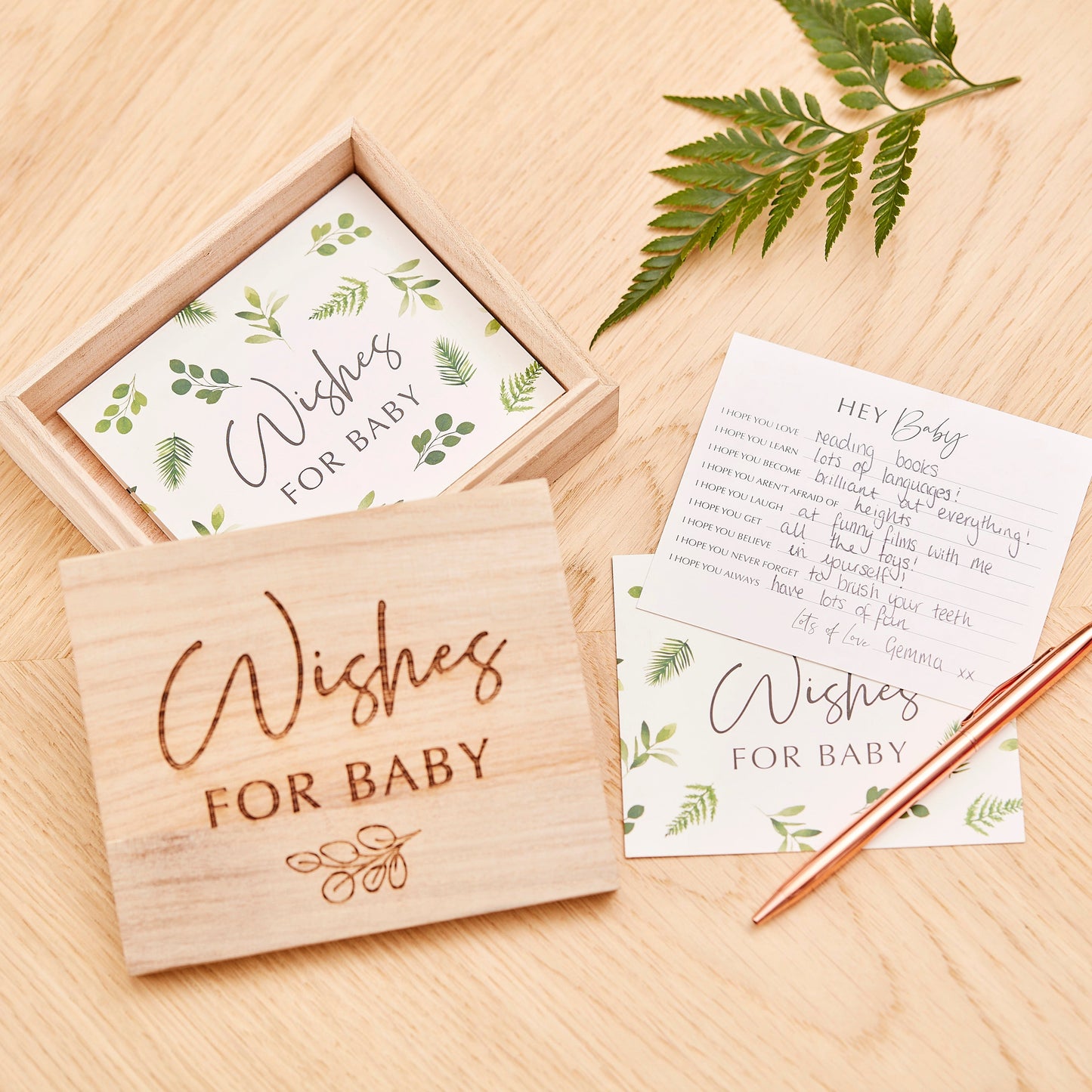 Botanical Baby Shower Advice Cards and Keepsake Box- 5 Inner Pack