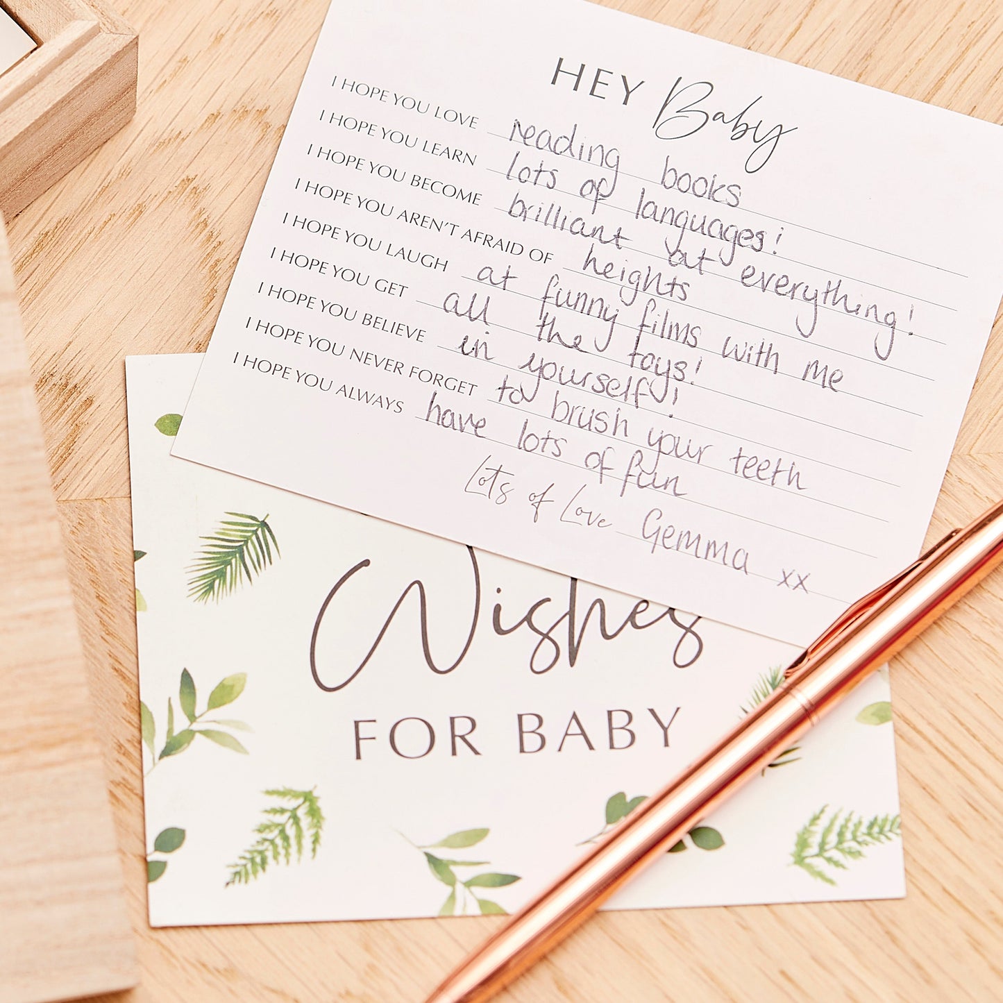 Botanical Baby Shower Advice Cards and Keepsake Box- 5 Inner Pack
