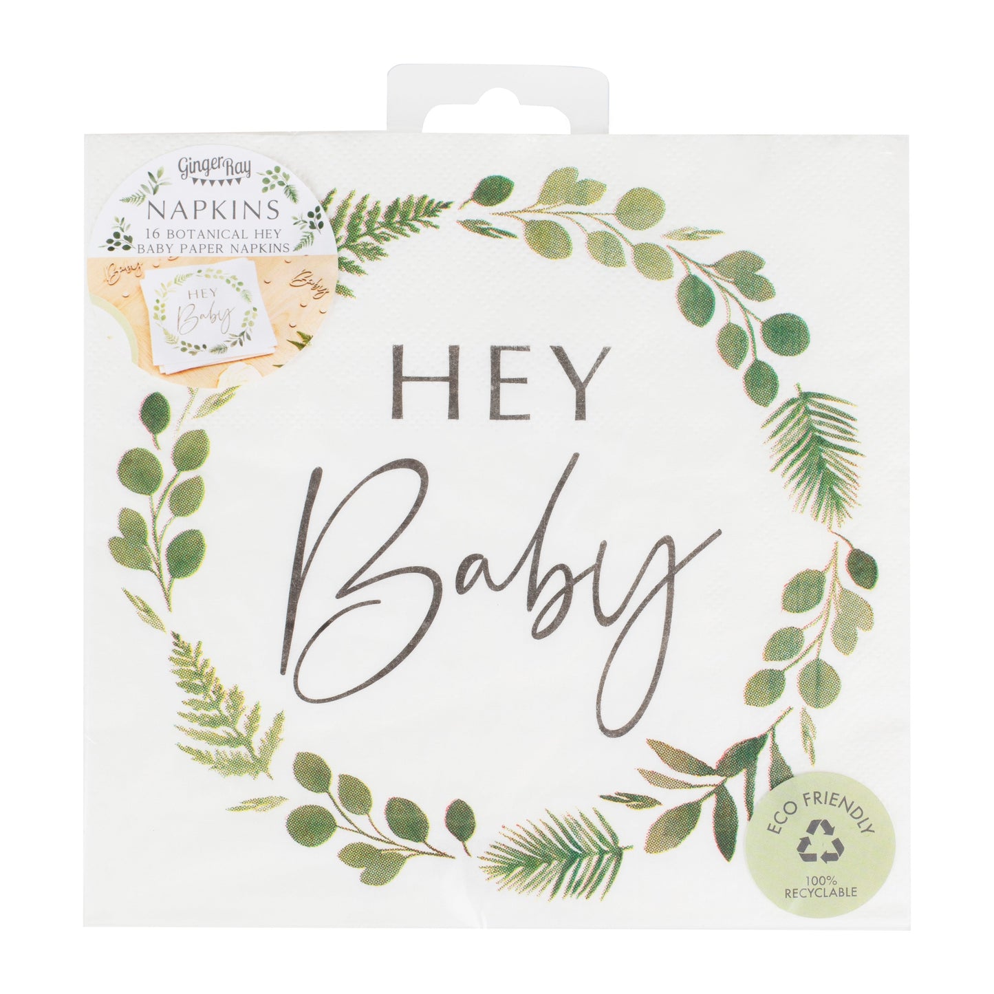 Hey Baby Shower Botanical Napkins- 5 Inner Pack