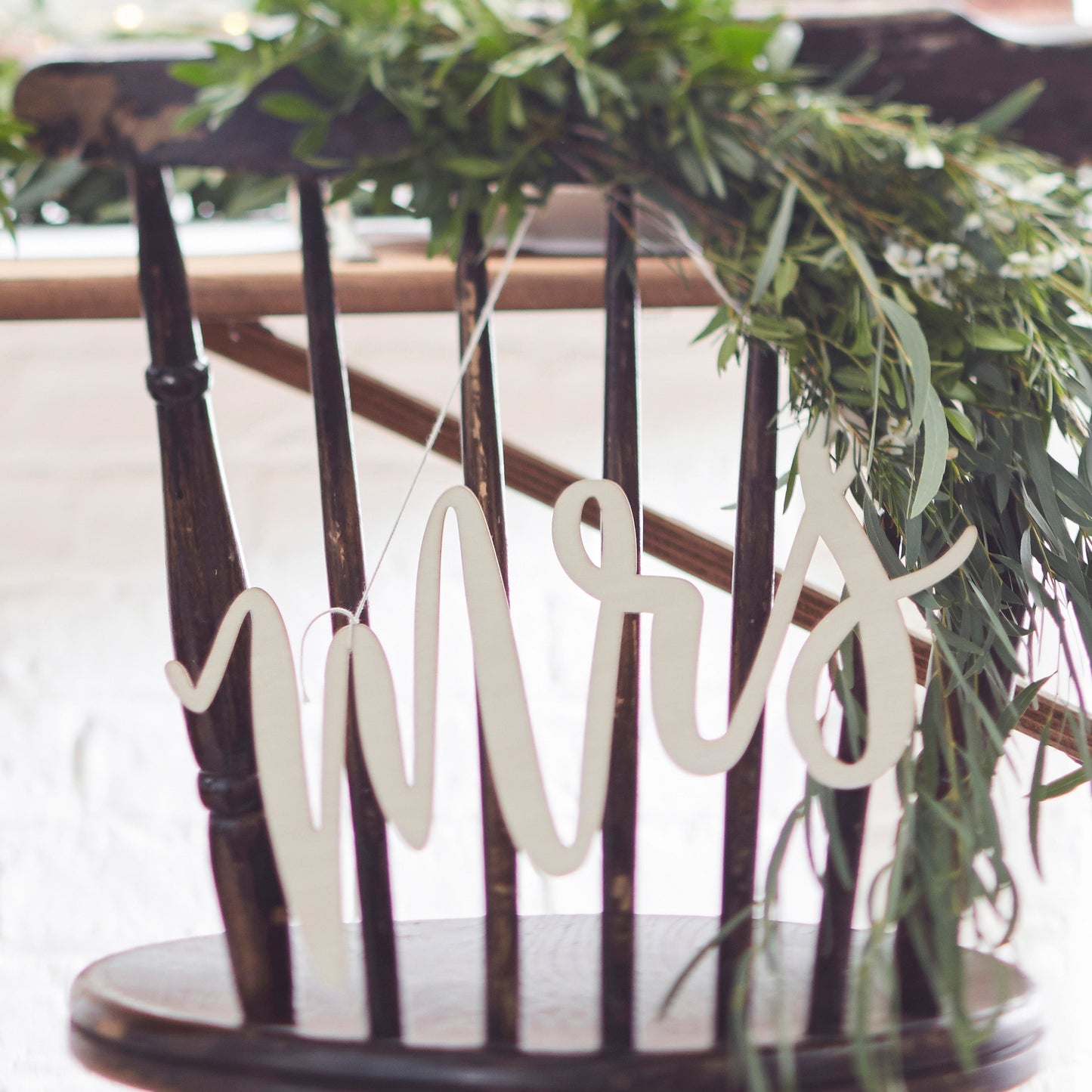 Wooden Mr and Mrs Wedding Chair Signs- 5 Inner Pack