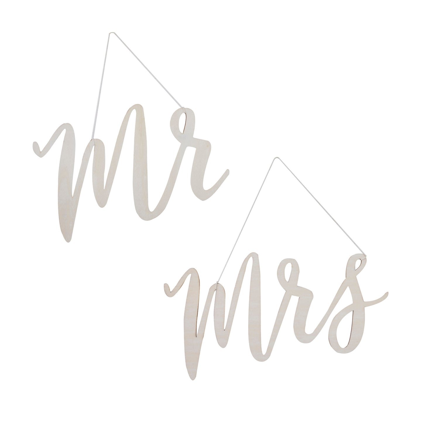 Wooden Mr and Mrs Wedding Chair Signs- 5 Inner Pack