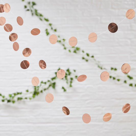 Circle Rose Gold Party Bunting- 10 Inner Pack