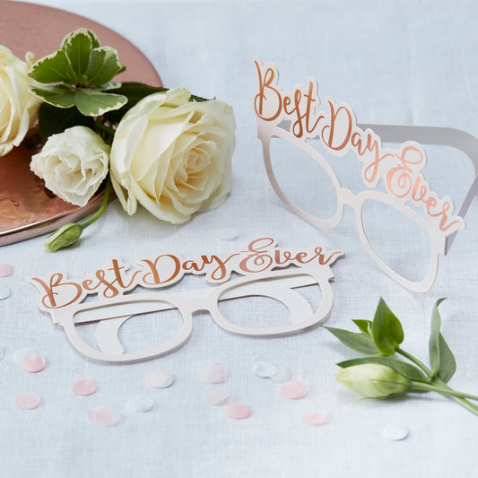 Rose Gold Best Day Ever Glasses- 10 Inner Pack