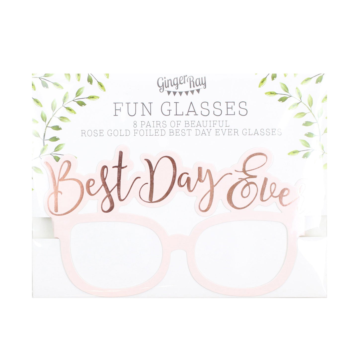 Rose Gold Best Day Ever Glasses- 10 Inner Pack