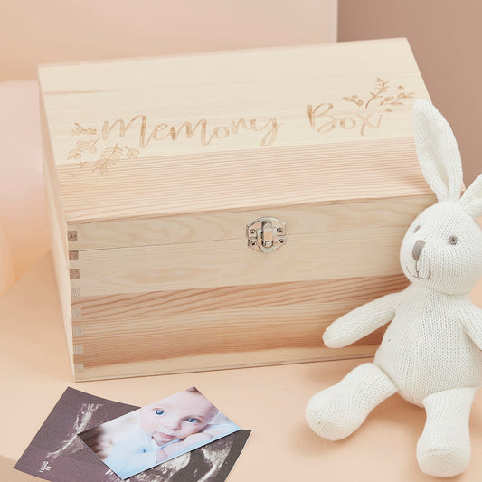 Wooden Baby Memory Keepsake Box- 4 Inner Pack